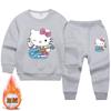 Conjunto de Moletom de Veludo para Meninas 2022 Roupas de Inverno Novo Estilo Jardim de Infância Escola Primária Alunos de 2 a 9 Anos Roupas Infantis Engrossadas