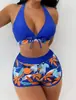2027 Nuevo Bikini de Dos Piezas Transfronterizo Europeo y Americano Traje de Baño para Mujer Sexy Estampado con Tirantes Bikini Playa Traje de Baño para Mujer