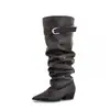 Chuyuji Botas Brancas de Menina Quente Bico Fino Botas Longas para Mulheres 2026 Novo Modelo Cano Largo Emagrecimento Botas Arredondadas Botas de Equitação