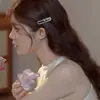 Versão Coreana Design de Nicho Laço com Strass Bico de Pato Presilha de Cabelo 2024 Nova de Alta Qualidade Elegante Pequena Estilo Chanel Presilha Lateral