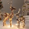 Caixa de presente de veado de ferro forjado de Natal, saco de presente, ornamentos decorativos, alce de ferro forjado, cena de boneco de neve, decoração de carrinho de veado