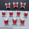 Contas Espaçadoras de Borboleta Multicor com Strass de Diamante de Quatro Furos para Pulseira Colar Corrente de Celular Artesanal DIY Joias Acessórios de Liga
