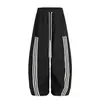 Marca de Moda de Rua Roupa Esportiva Primavera e Outono Jaqueta Masculina com Gola Alta e Design de Três Listras Listradas e Calça Plissada de Perna Larga