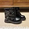 2026 Invierno Nuevo de Moda Botín Cálido con Forro de Felpa para Niñas con Remaches y Botas de Cuero Hebilla de Cinturón de Moda Botines Cortos para Niños