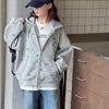 Sudadera con Cremallera para Niña, Nuevo Estilo Otoño 2026, Estilo Casual Holgado para Niños, Chaqueta con Capucha de Forro Polar de Invierno para Niñas Grandes