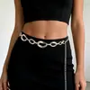 Joyería transfronteriza europea y americana, cadena de cintura metálica hueca para mujer, aleación de zinc con galvanoplastia, cadena corporal ajustable, en stock