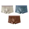 Roupa Íntima Masculina Huajielong de Nylon Seda de Gelo Cor Sólida Atacado Cintura Média Masculina Tamanho Grande Respirável Boxer Brief Masculino Pode ser Dropshipping