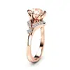 Suministro de Joyería Transfronterizo: Anillos Geométricos de Circonita en Oro Rosa Populares Europeos y Americanos, Joyería de Venta Caliente al por Mayor