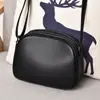Bolsa Transversal de Couro Bovino de Primeira Camada, Bolsa Pequena de Três Camadas para Mulheres, Nova Moda Tendência 2026 Bolsa Redonda Pequena Casual de Ombro Único para Mulheres, Atacado