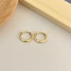 Pendientes vintage desgastados de plata de ley S925 unisex con diseño de ondas distintivas, estilo hip hop, con hebilla minimalista.