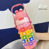 Cubo Mágico Educativo para Niños Digital 316 Taza Térmica, Aritmética Creativa, Anticaídas, Taza Portátil de Dibujos Animados con Popote, Taza de Alto Valor