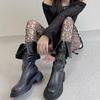 Medias de Rejilla para Piernas de Chica Sexy Caliente Tejido Irregular Trenzado Calcetines de Red Anti-Enganche