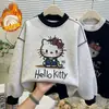 Sudadera de Gato de Invierno para Niñas 2025 Nueva Elegante Camiseta Base de Felpa Engrosada de Dibujos Animados para Niños