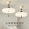 Luminária de teto em formato de nuvem, proteção ocular de espectro total, estilo vintage francês, adequada para quarto principal, sala de estar estilo creme, escritório e quarto de criança, feita de ferro