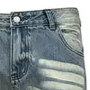 Pantalones de Mezclilla Lavados con Degradado de Campana Estilo Hippie Trendy Punk Retro Arrugados Desgastados Casuales Largos para Hombre