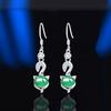 Brincos de raposa de jade e ágata de prata esterlina S925, moda feminina, brincos de alta qualidade, gancho de orelha de jade antigo