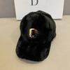 Gorra de Pato de Felpa para Mujer, Sombrero Negro de Otoño e Invierno, Hace que la Cara Parezca Más Pequeña, Forrada de Felpa, Engrosada, Cálida, Sombrero para el Sol, Gorra de Béisbol con Visera Rígida