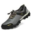 Zapatos Hombre 2025 Verano Nueva Moda Zapatos Casuales de Malla Transpirable Huecos Transpirables Zapatos para Exteriores para Vadear