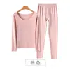 Traje de ropa interior térmica para mujer, pieza única sin costuras, ropa de otoño, Derong, forro polar, parte inferior engrosada, camisa básica, Otoño e Invierno, Derong