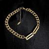 Collar de acero de titanio de tendencia europea y americana para la industria pesada, collar hueco geométrico, pulsera, cadena de camiseta a juego, cadena con sentido de nicho.