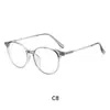 Nuevos Marcos de Gafas Redondos Ultraligeros en Stock con Bloqueo de Luz Azul, Adecuados para Lentes Graduados, Gafas No Graduadas Híbridas de Resina Dorada