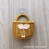 Cesta de Armazenamento Tecida de Rattan Sintético Prateleira de Armazenamento Decoração de Cozinha Banheiro Cesta de Parede para Flores Armazenamento Cesta de Lavar Cesta de Parede para Gengibre e Alho