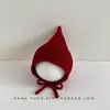 Gorro de Invierno para Bebé Lindo Estilo Chino Festivo Rojo de Felpa para Bebé de Pocos Meses Sombrero Cálido de Año Nuevo con Protección para los Oídos