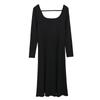 Vestido de outono novo tamanho grande feminino 200kg gordo mm magro temperamento gola quadrada 930986