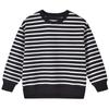 Ropa Personalizada de Fábrica para Niños Sudadera Rayada Algodón Puro Estilo Coreano Jersey Color Sólido Suelto Algodón Uniforme de Clase Uniforme de Grupo Personalización