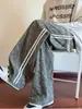 Pantalones de pana teñidos anudados rosas para hombre, Otoño e Invierno, Estilo Americano Retro, Pantalones de chándal casual sueltos de pierna ancha rectos