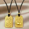 Pingente popular de Buda em ouro areia, estilo loja de joias, para boa sorte e paz, pingente de dragão auspicioso de alta qualidade, perfeito para presentear