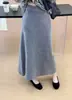 2026 Falda de Punto Suave y Pegajosa para Mujer Estilo Otoño/Invierno Cintura Elástica Cómoda Adelgazante Versátil Vestido Recto de Punto