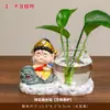 Jarrón Hidropónico Cerámico Guardián del Zodiaco, Contenedor para Arreglos Florales de Plantas Verdes, Adorno Decorativo Creativo para Mesa de Sala de Estar, Regalo