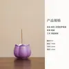 Porta incienso de cerámica con capullo de flor espolvoreado con oro, pequeño adorno quemador de incienso, bandeja de incienso estilo chino para uso doméstico, quemador de aromaterapia, base de sándalo y madera de agar