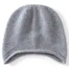 Gorro de punto minimalista estilo francés, versátil, con borde enrollado, 100% cachemira pura, unisex, cálido y resistente al frío, gorro que cubre las orejas