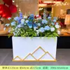 Arreglos Artificiales de Hortensias y Rosas en Cajas de Flores Mixtas y Macetas para Balcón, Oficina de Ventas, Restaurante, Sala de Estar y Decoración de Divisiones