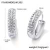 Aretes de Círculo Snap Ins de Acero Inoxidable Turquesa Azul Zirconia Hechos a Mano Incrustados Ins Aretes de Alta Calidad para Mujer