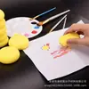 Sello de Esponja Amarillo Redondo para Niños Suministros de Pintura Artística DIY Herramienta de Estampado Rodillo de Dibujo Educación Infantil
