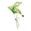 Perla de Agua Dulce Estilo Nacional Color Esmalte Libélula Soporte Rama Loto Broche Zircón Pin para Ropa Accesorios de Ropa