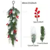 Planta artificial de pino navideño con bayas rojas para colgar en la pared de Amazon transfronterizo, planta artificial de decoración navideña para el hogar