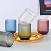 Copo de Vidro Cor Primária Padrão Vertical Transparente Copo para Água Enxaguatório Bucal Copo para Escovar os Dentes Doméstico Em Relevo Hotel Copo de Cera
