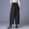 Pantalones Florales de Talle Alto Adelgazantes de Tallas Grandes Reductores de Edad de Alta Calidad, Pantalones Pesados de Jacquard, Pantalones Casuales Versátiles de Pierna Ancha