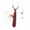 Estilo Académico JK Japonés Corbata Marrón Retro Femenina Perezosa Camisa Roja Sin Alcohol Accesorios Combinación Perfecta Raya Negra