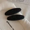Diadema de lunares estilo francés suave para mujer Borde ancho Alto Cráneo Lavado de cara Presionar el cabello Diadema Diaria Versátil Pinza para el cabello Accesorios para el cabello Verano