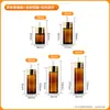 Botella cuentagotas de vidrio ámbar transparente para aceites esenciales, 30 ml/50 ml, botella dispensadora de sérum cosmético, botella cuentagotas de vidrio