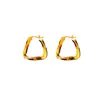 Pendientes Cuadrados Geométricos Chapados en Oro Real Estilo Europeo y Americano para Mujer, Pinzas Metálicas Exageradas de Personalidad de Gama Alta, Pendientes Estilo Celebridad de Internet