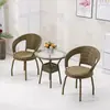 Silla de Ratán de Tres Piezas Balcón Individual Mesa de Café Pequeña Mesa y Silla Modernas Simples para Exteriores Combinación Patio Dormitorio Silla Giratoria de Ocio