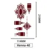 Pegatinas de Tatuaje de Henna Europeas y Americanas, Pegatinas Desechables de Encaje Bermellón, Tatuajes Impermeables y a Prueba de Sudor, Estampados Semipermanentes Populares