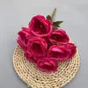Flores de Rosa Artificiales para Bodas, Adornos Decorativos Austin de Nueve Cabezas, Envío Transfronterizo Disponible, Flores Falsas, Rosas Artificiales