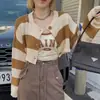 Nuevo Suéter de Punto Rayado Holgado de Cuello Redondo Estilo Vintage Suave para Mujer, Suéter Delgado de Algodón para Abrigo, Primavera y Otoño 2025